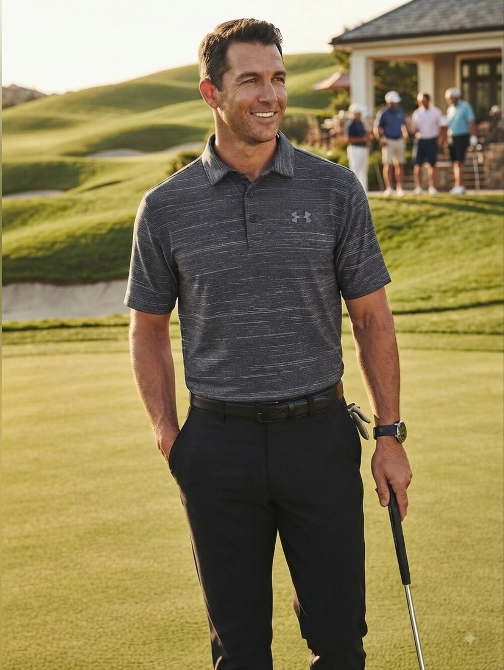 Under Armour Matchplay Golf Polo Large Gray Performance Snag Free Athletic Shirt